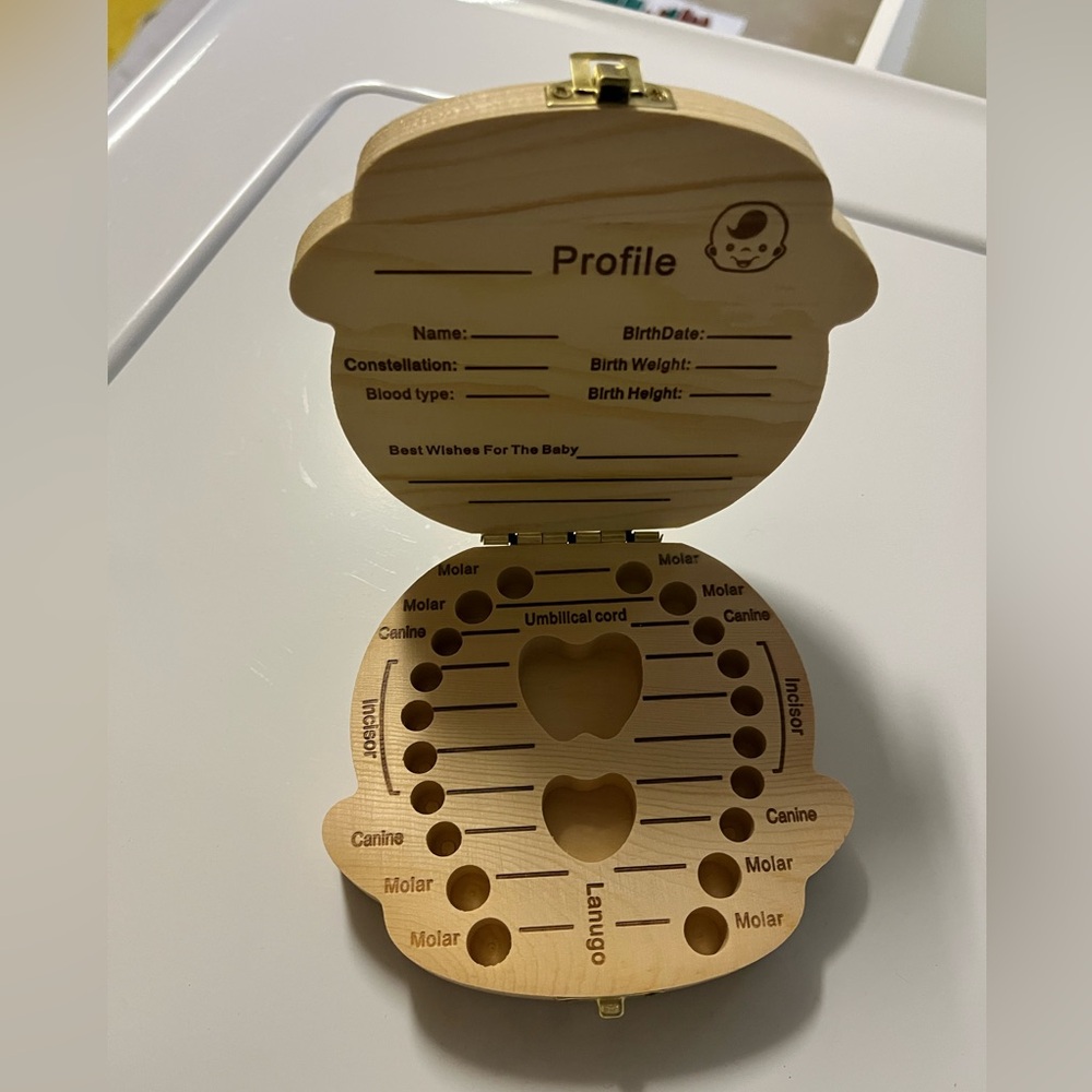 Wooden Baby Tooth Keepsake Box